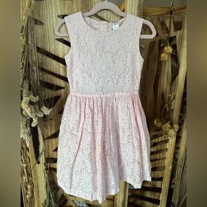 🌸 Carter’s Blush Pink Eyelet Dress – Girls Size 6 🌸